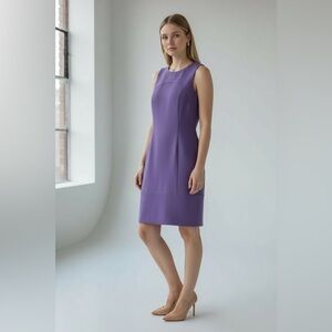 NWT Michael Kors Size 6 Wisteria 99% Virgin Wool Sleeveless Stretch Sheath Dress